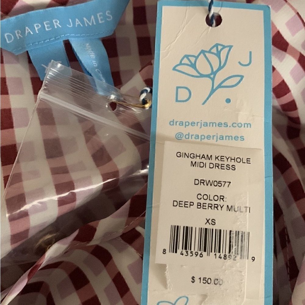 Draper James Gingham Keyhole Midi Dress NWT - Picture 9 of 15